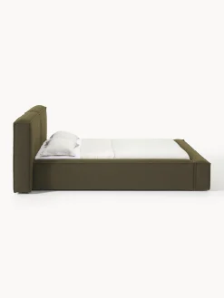 Letto imbottito in bouclé con contenitore Lennon