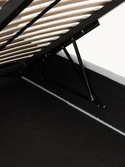 Letto imbottito in bouclé con contenitore Alba
