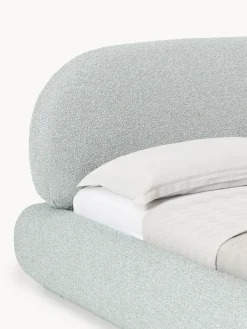 Letto imbottito in bouclé con contenitore Alba