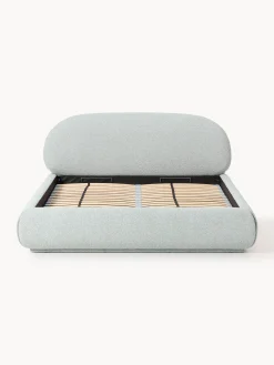 Letto imbottito in bouclé con contenitore Alba
