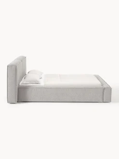 Letto imbottito in bouclé Lennon