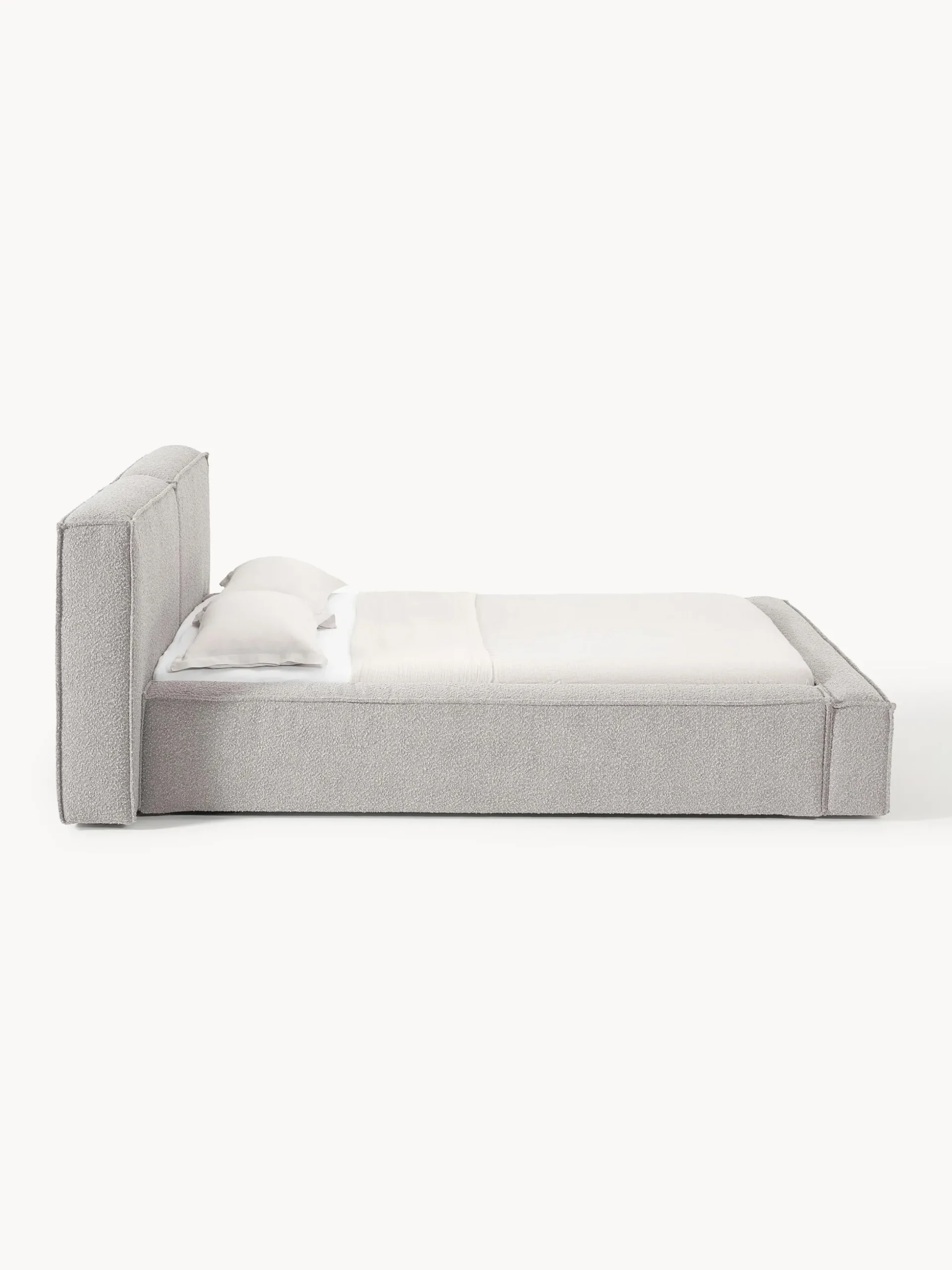 Letto imbottito in bouclé Lennon