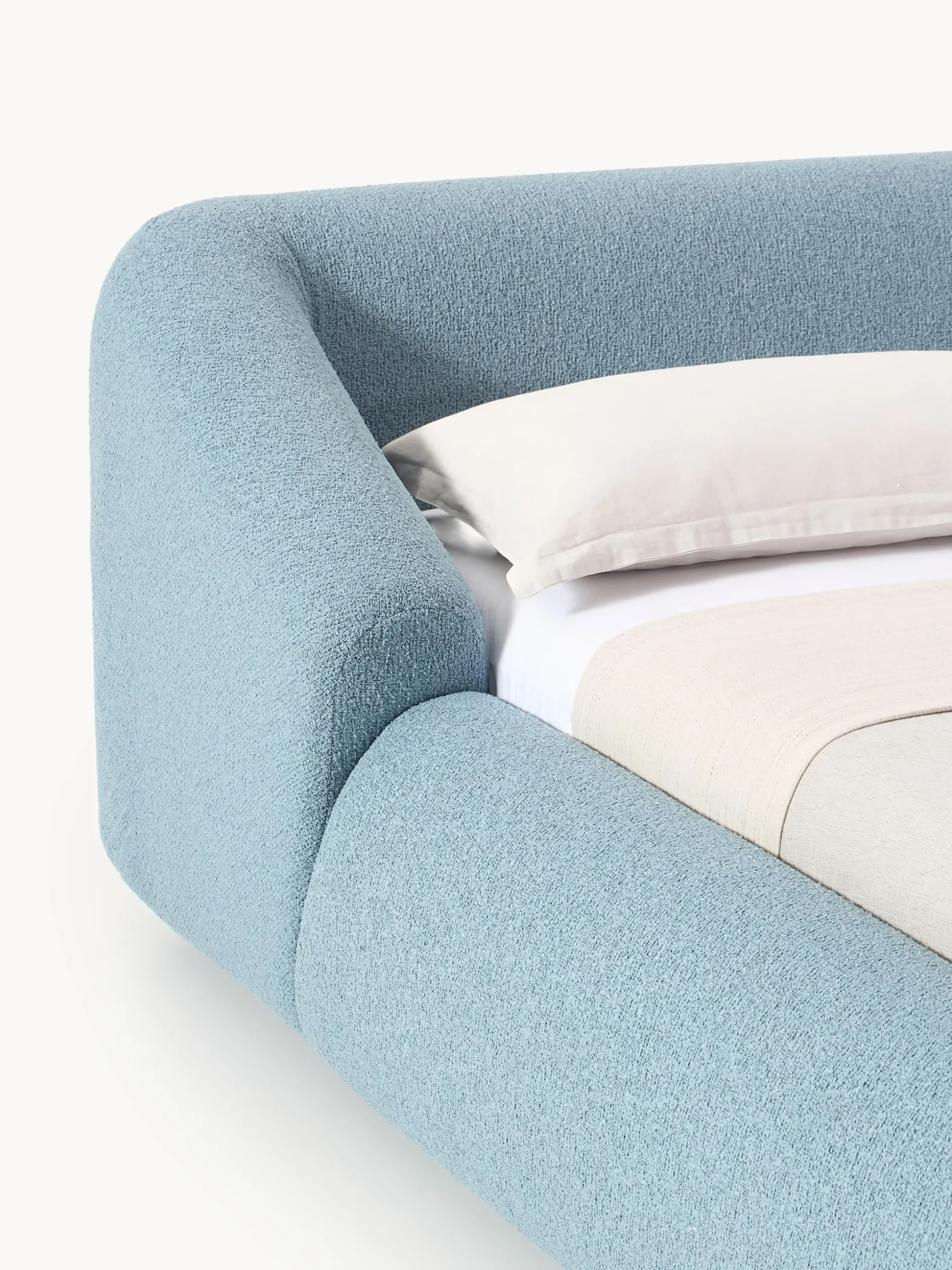 Letto imbottito in bouclé Sofia