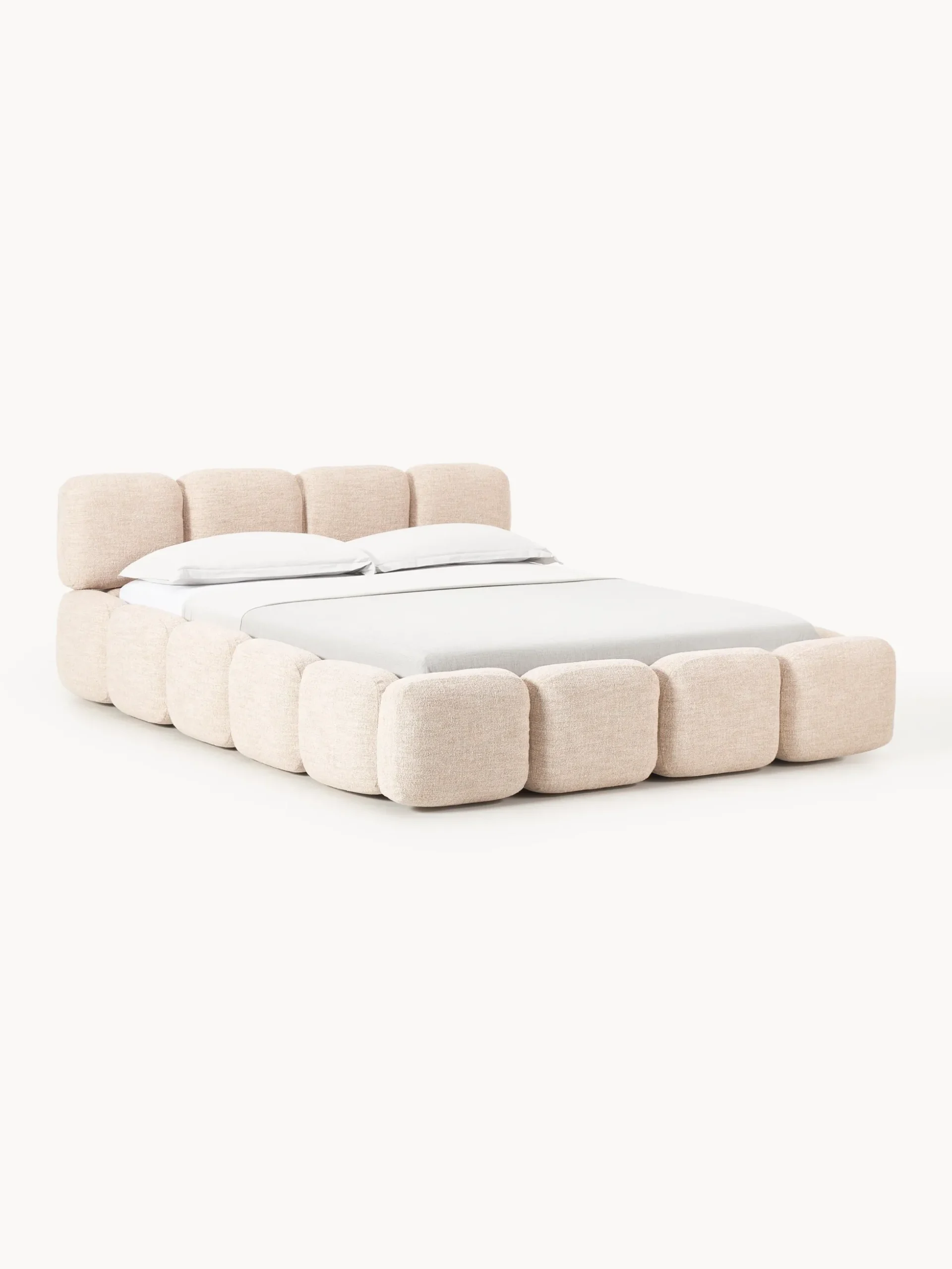 Letto imbottito in bouclé Tayla