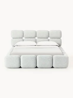 Letto imbottito in bouclé Tayla