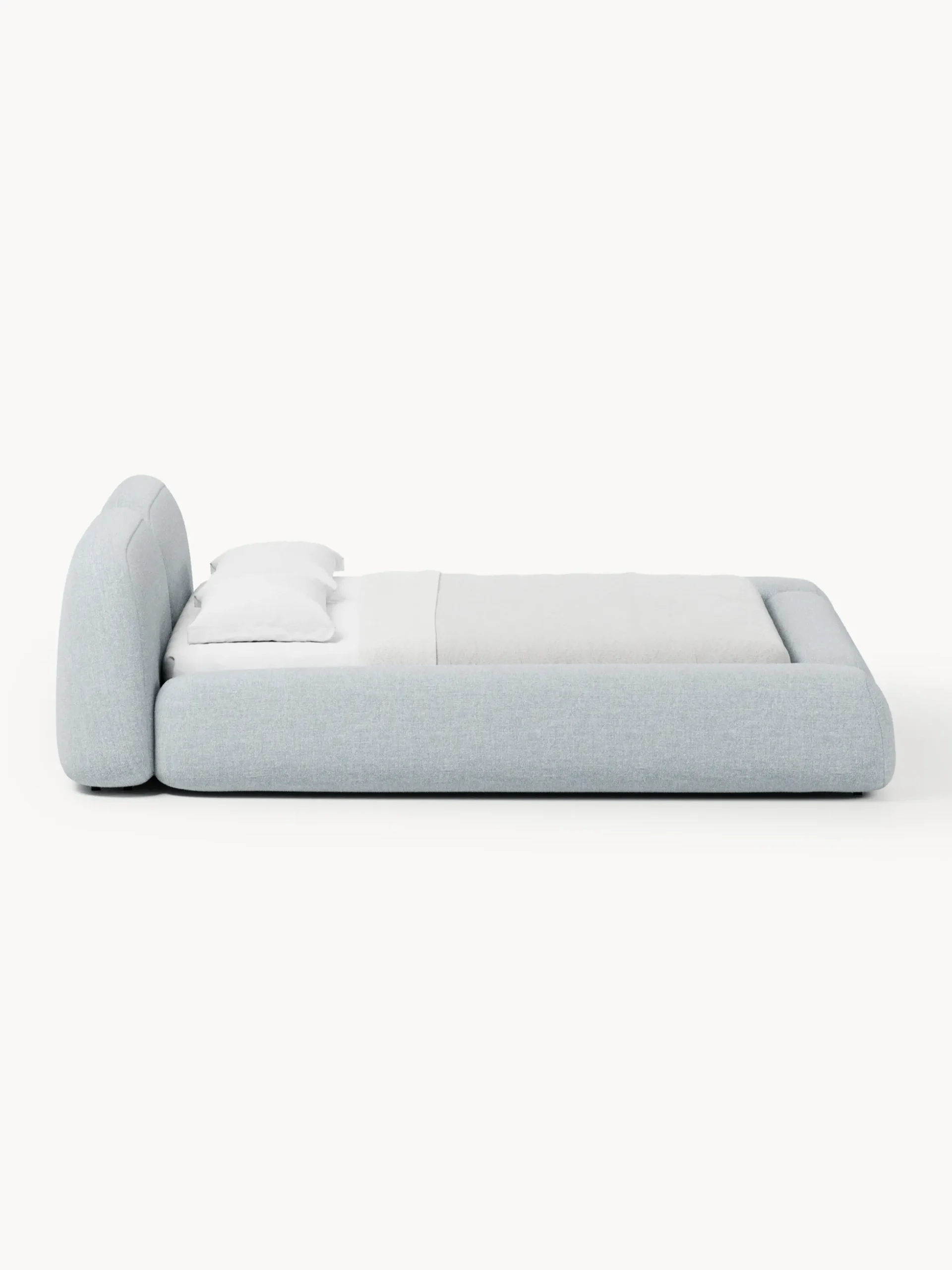 Letto imbottito in bouclé Wolke