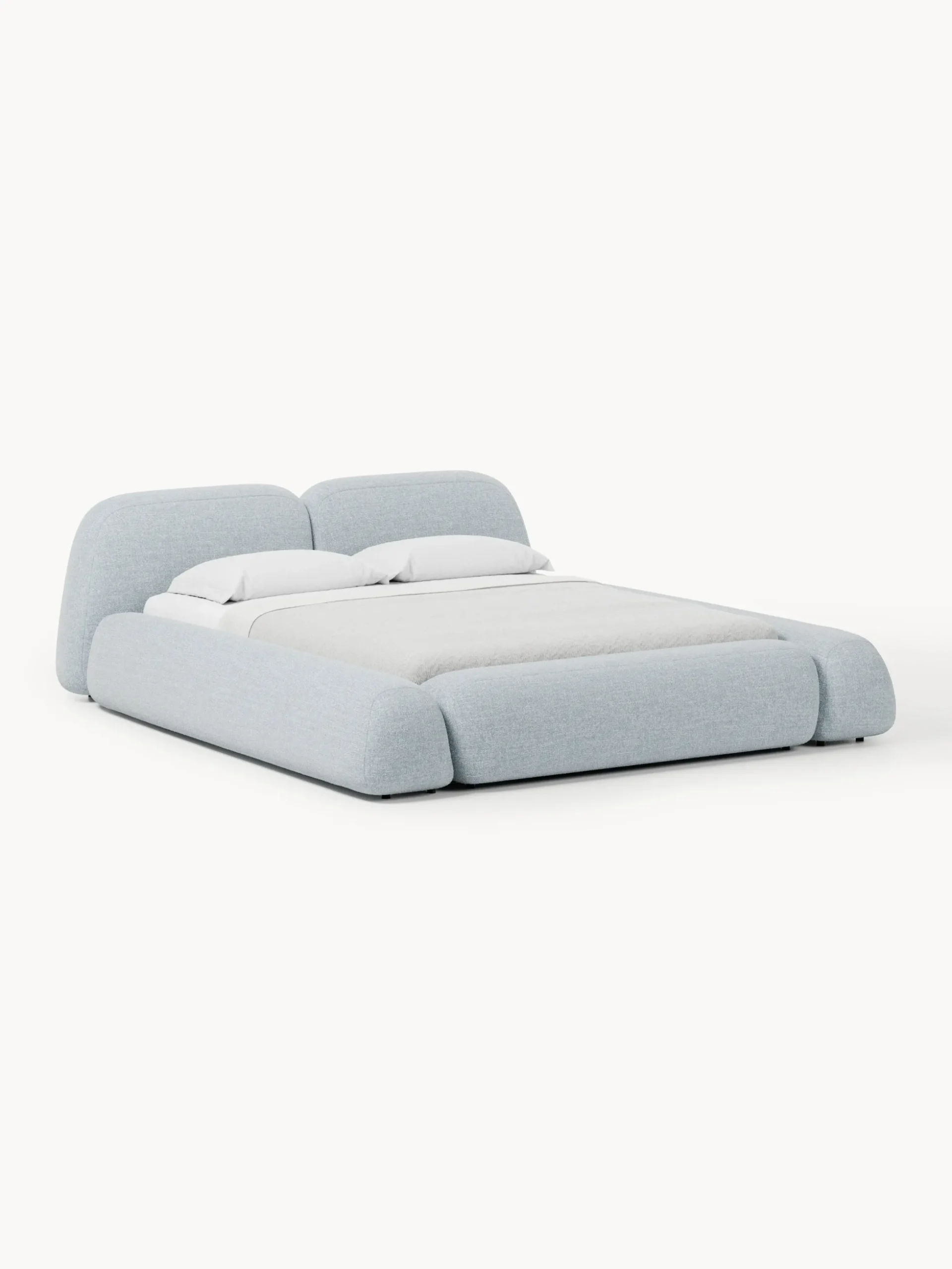 Letto imbottito in bouclé Wolke