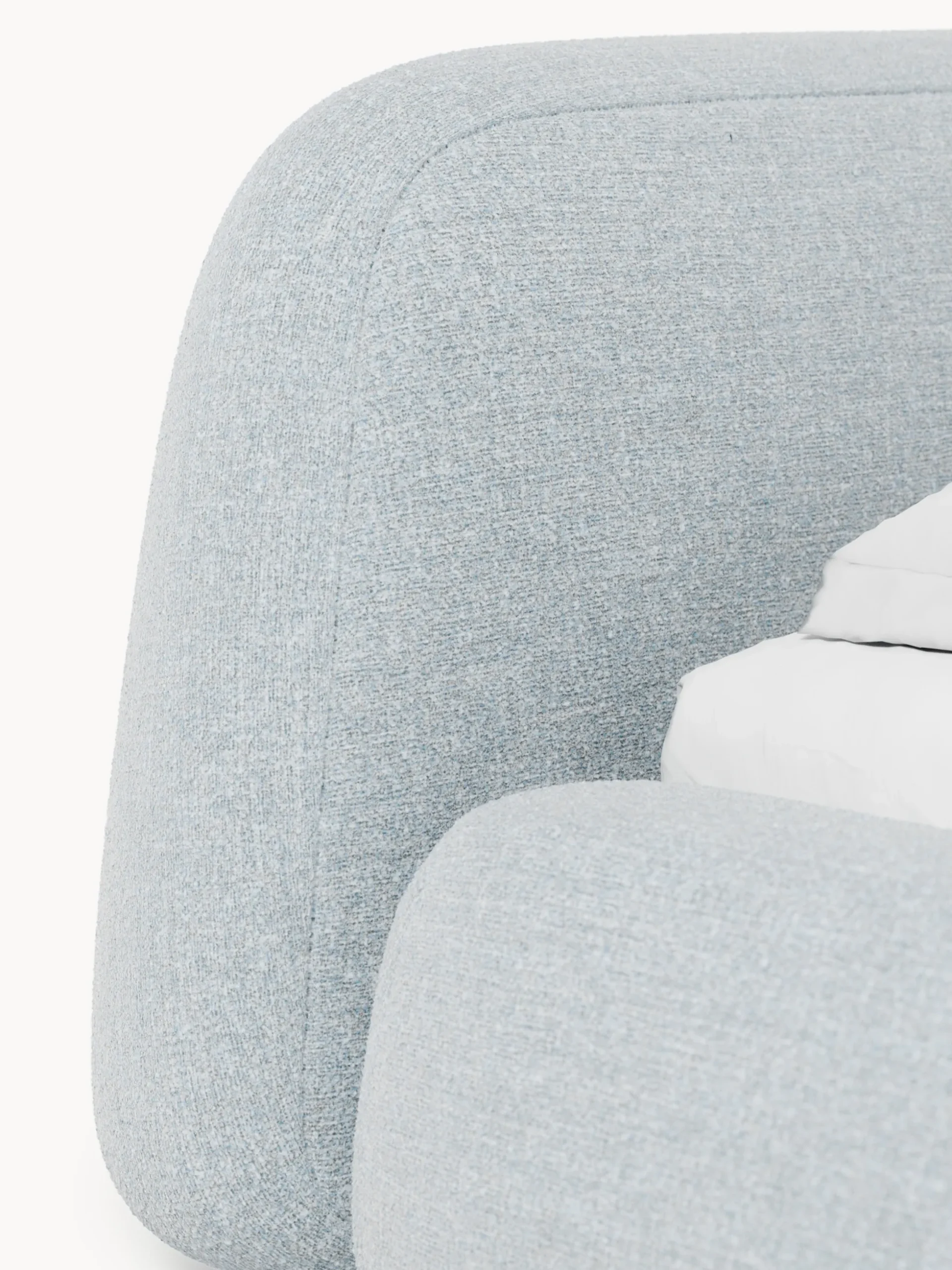 Letto imbottito in bouclé Wolke