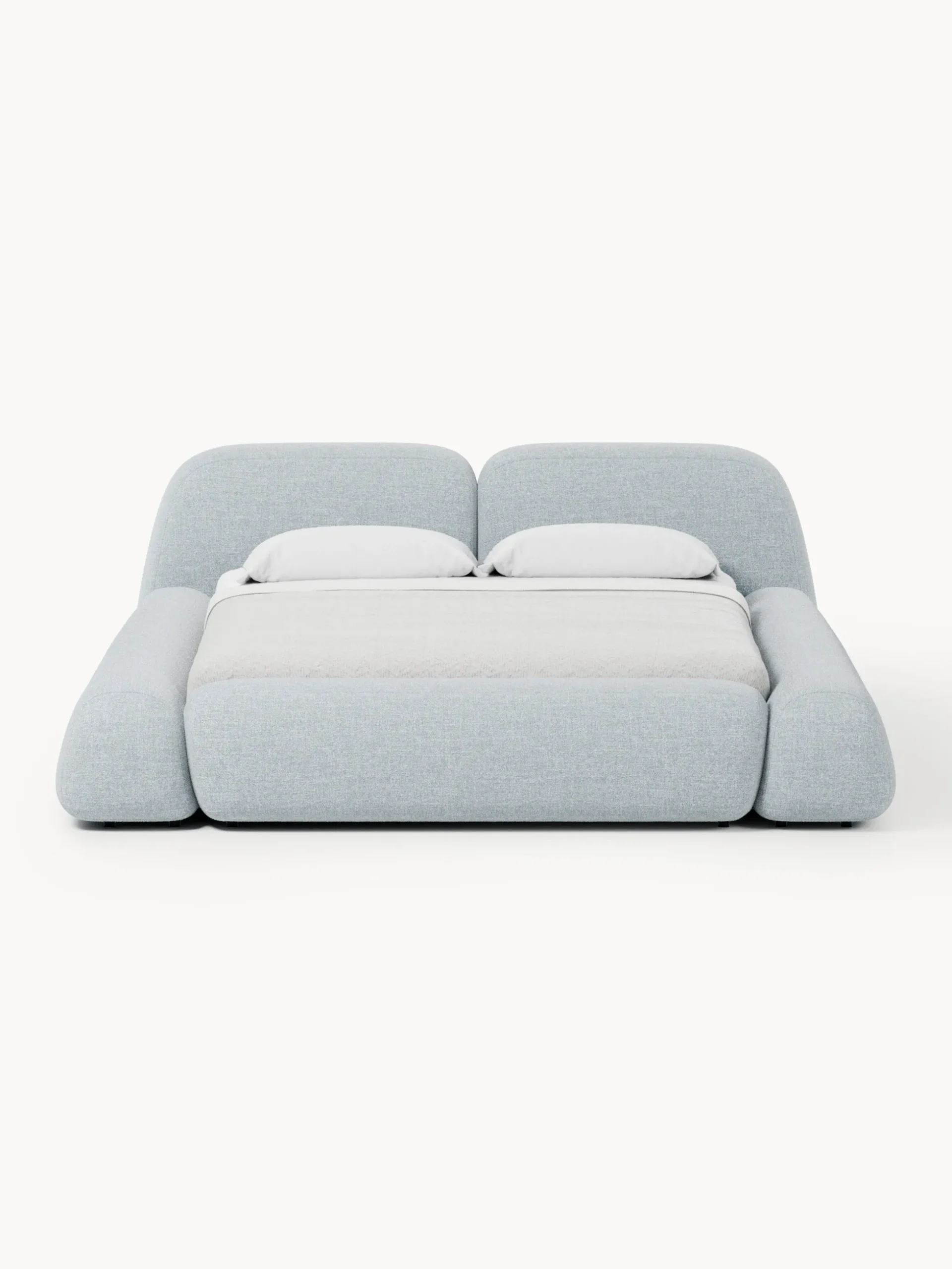 Letto imbottito in bouclé Wolke