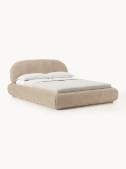 Letto imbottito in teddy bouclé con contenitore Alba