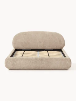 Letto imbottito in teddy bouclé con contenitore Alba