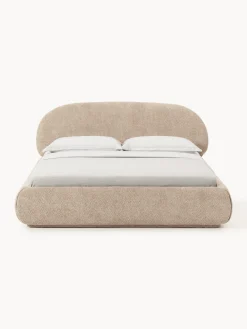 Letto imbottito in teddy bouclé con contenitore Alba