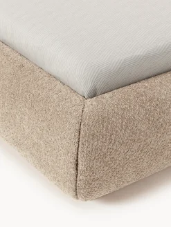 Letto imbottito in teddy bouclé con contenitore Alba
