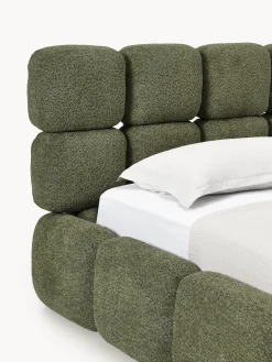 Letto imbottito in teddy bouclé con contenitore Tayla