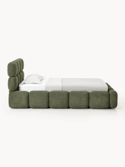 Letto imbottito in teddy bouclé con contenitore Tayla