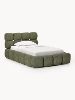 Letto imbottito in teddy bouclé con contenitore Tayla