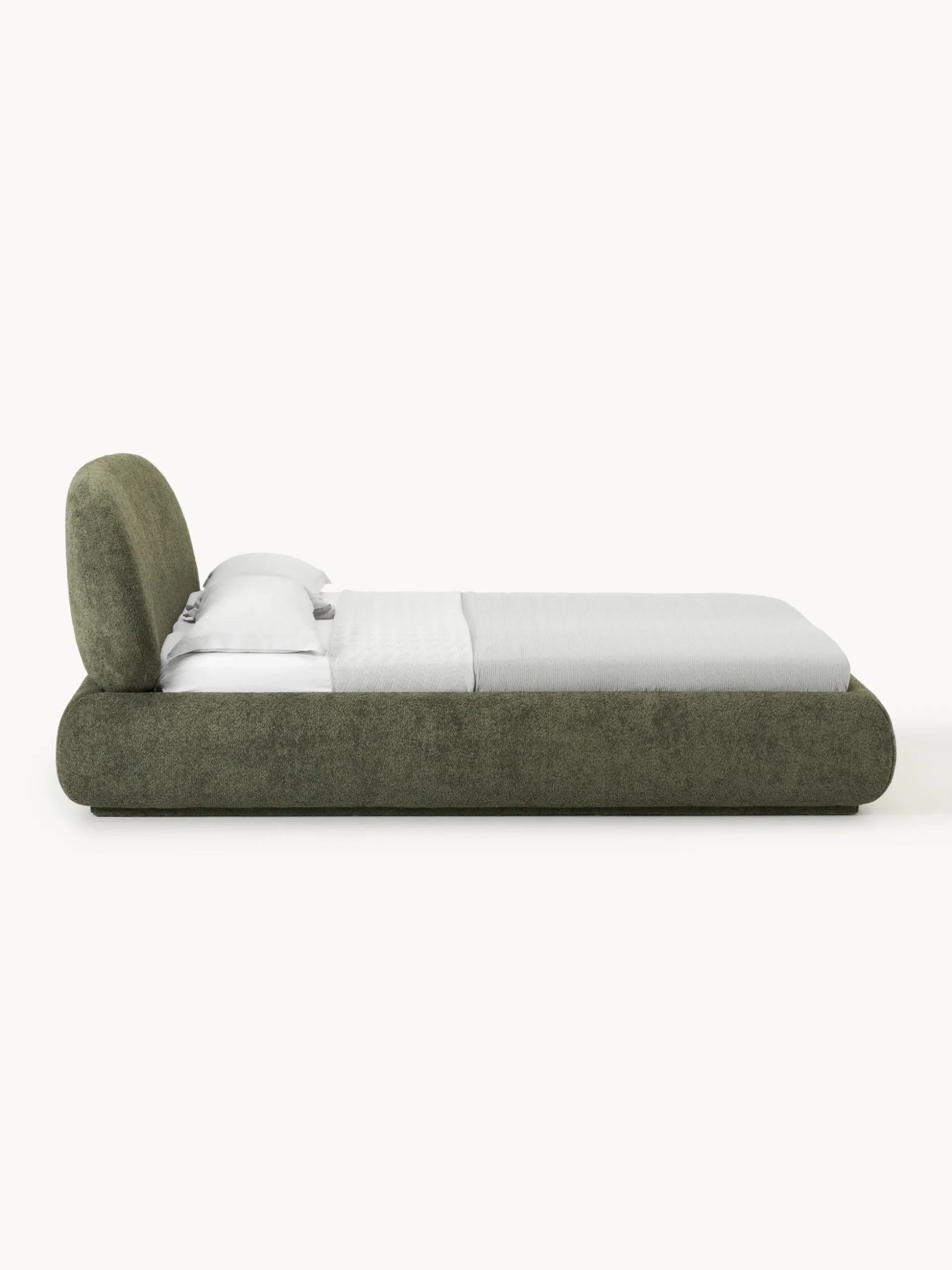 Letto imbottito in teddy bouclé Alba