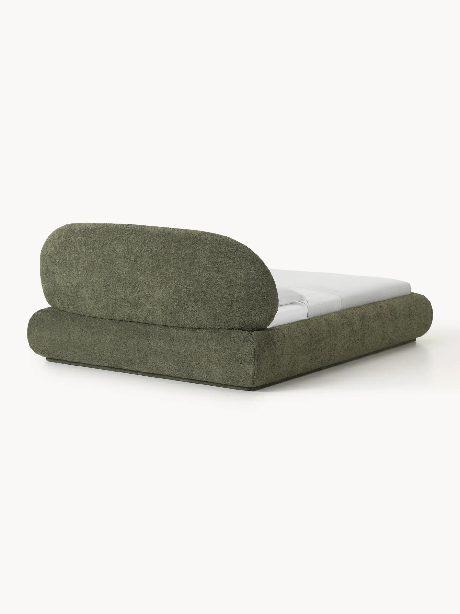 Letto imbottito in teddy bouclé Alba