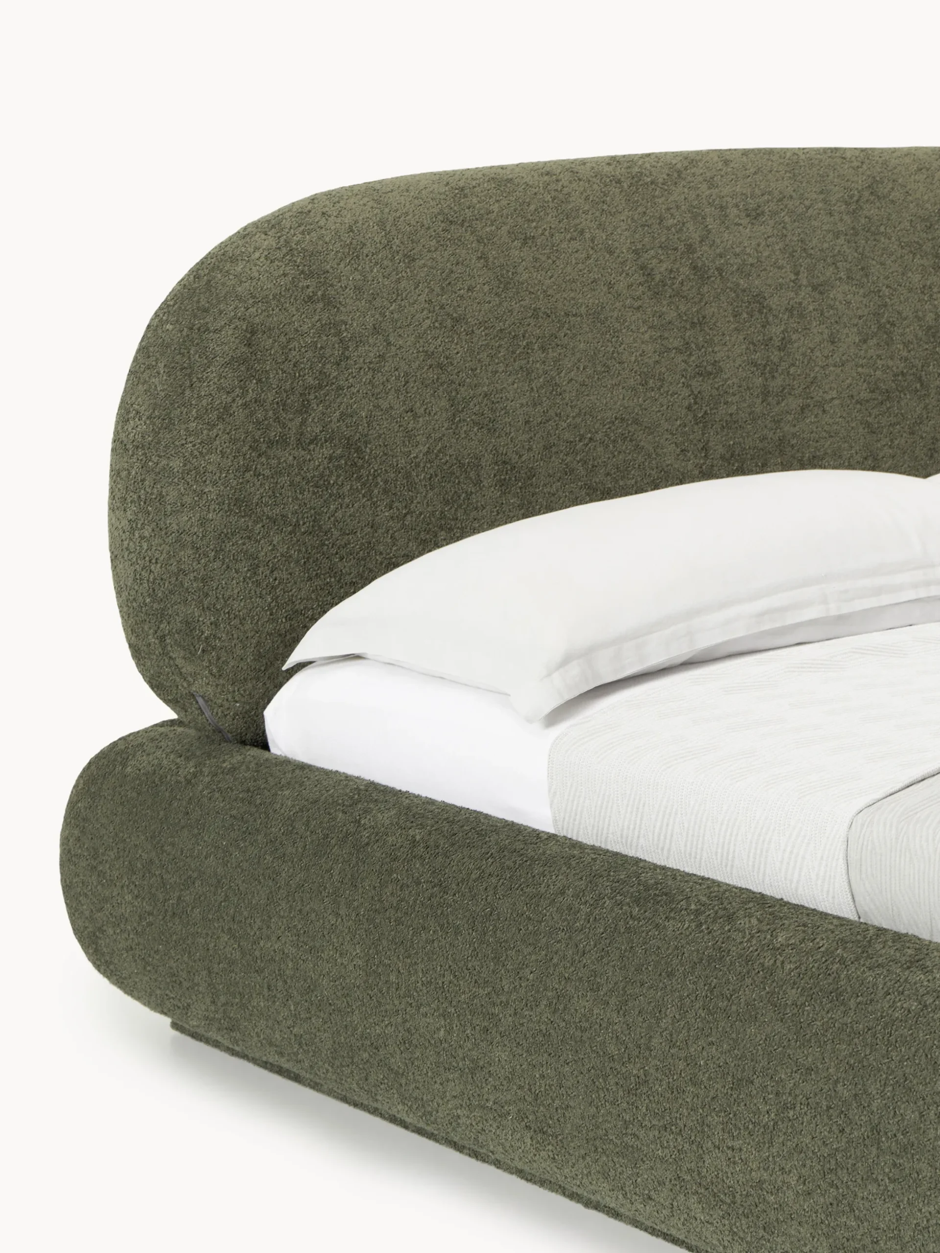 Letto imbottito in teddy bouclé Alba