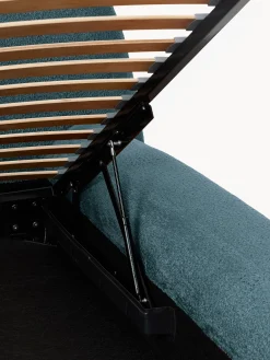 Letto imbottito in teddy bouclé con contenitore Wolke