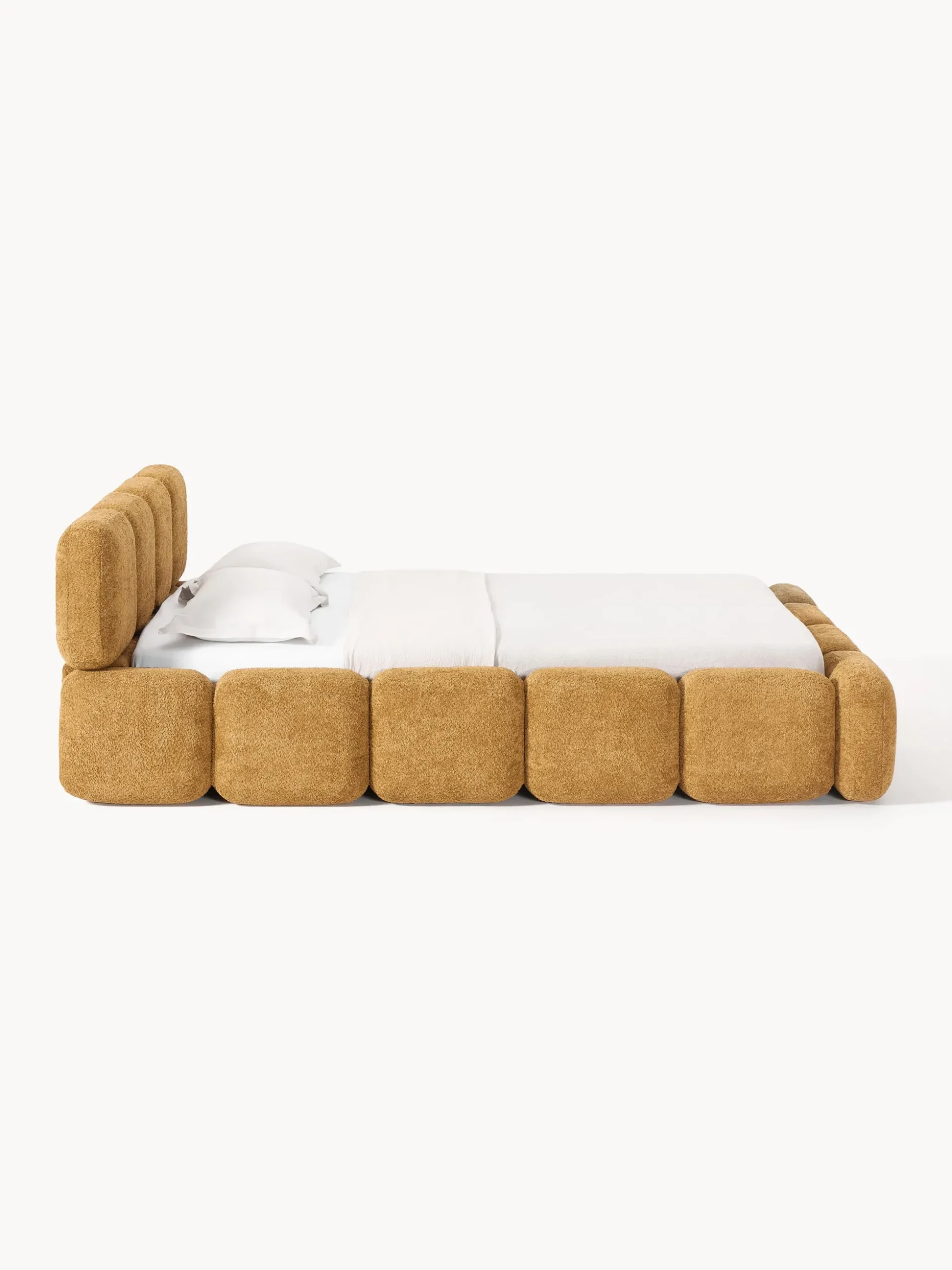Letto imbottito in teddy-bouclé Tayla