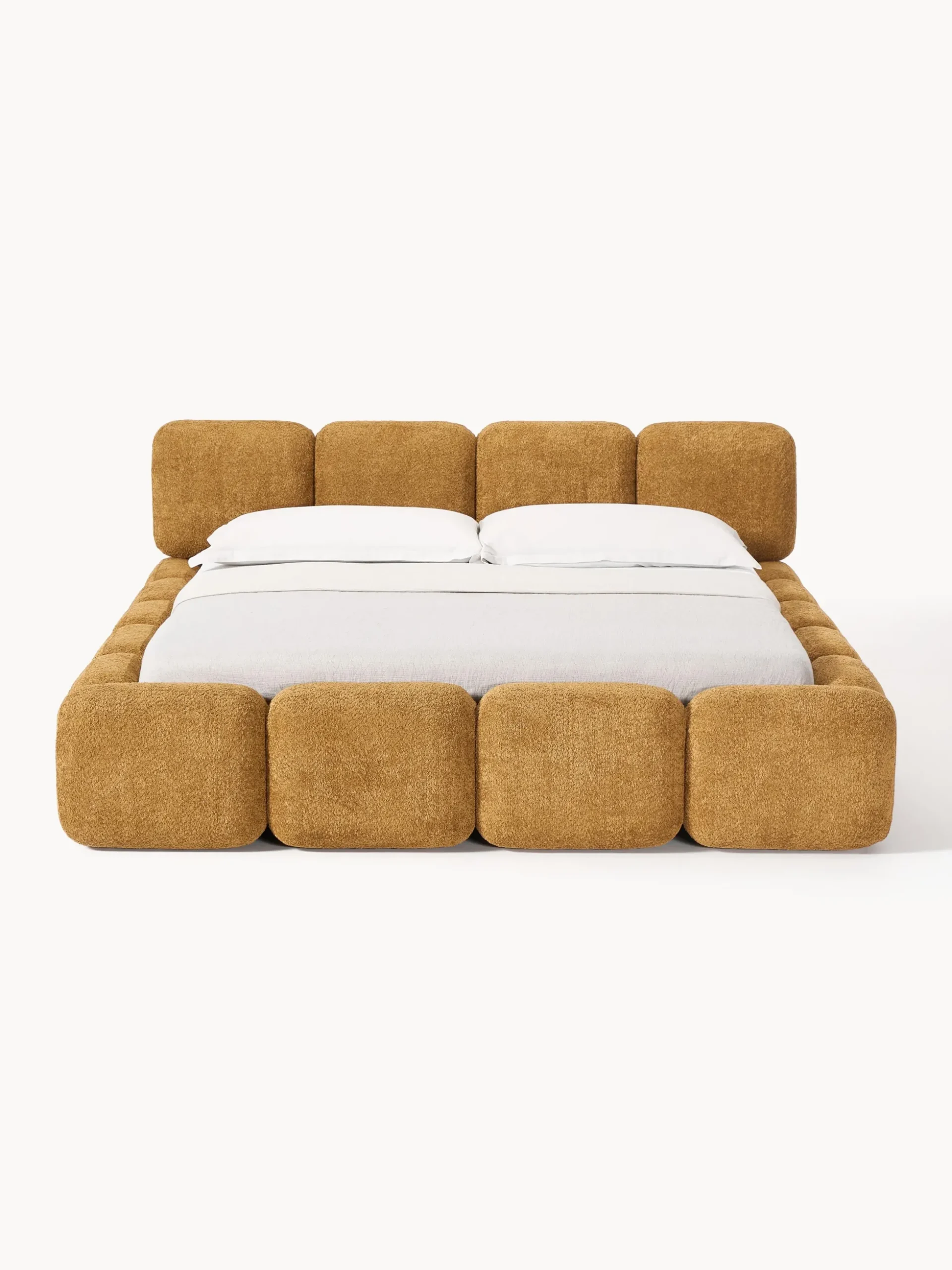 Letto imbottito in teddy-bouclé Tayla