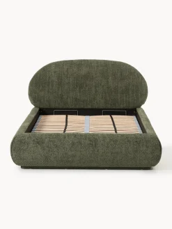 Letto imbottito in teddy bouclé con contenitore Alba