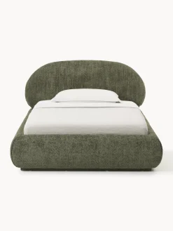 Letto imbottito in teddy bouclé con contenitore Alba