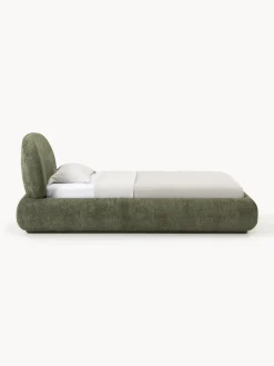 Letto imbottito in teddy bouclé con contenitore Alba