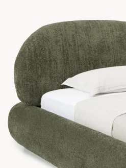 Letto imbottito in teddy bouclé con contenitore Alba