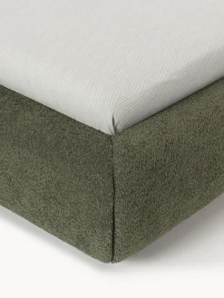 Letto imbottito in teddy bouclé con contenitore Alba