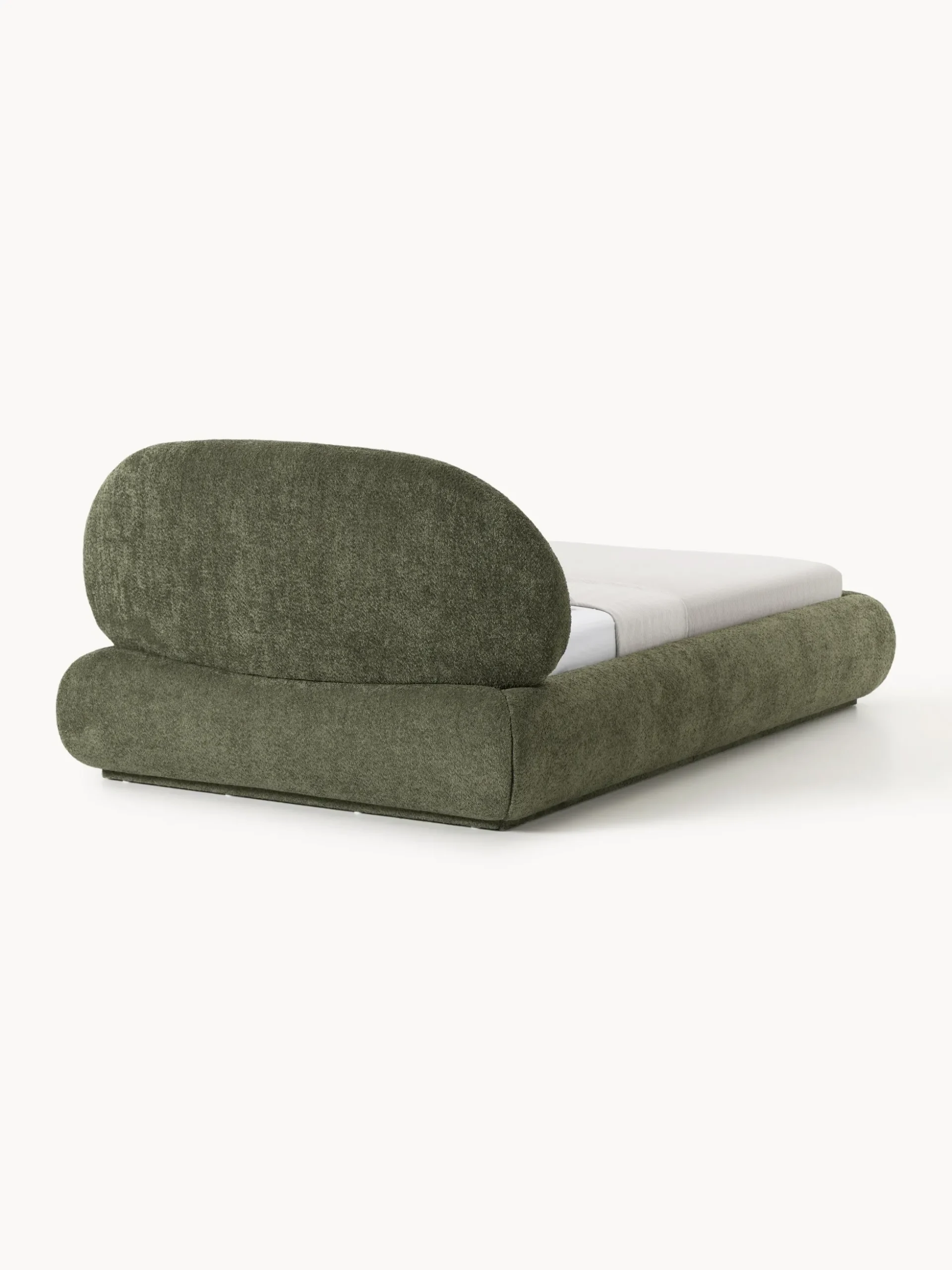 Letto imbottito in teddy bouclé con contenitore Alba