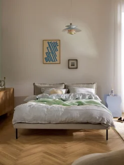 Letto imbottito in teddy bouclé Amelia