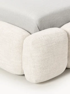 Letto imbottito in teddy bouclé con contenitore Tayla