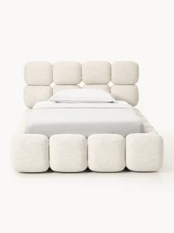 Letto imbottito in teddy bouclé con contenitore Tayla