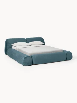 Letto imbottito in teddy bouclé Wolke