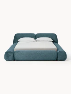 Letto imbottito in teddy bouclé Wolke