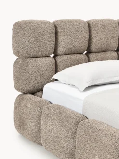 Letto imbottito in teddy bouclé Tayla