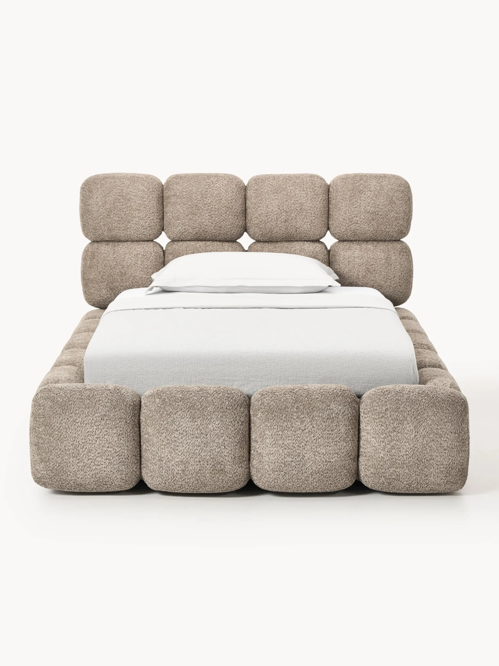 Letto imbottito in teddy bouclé Tayla