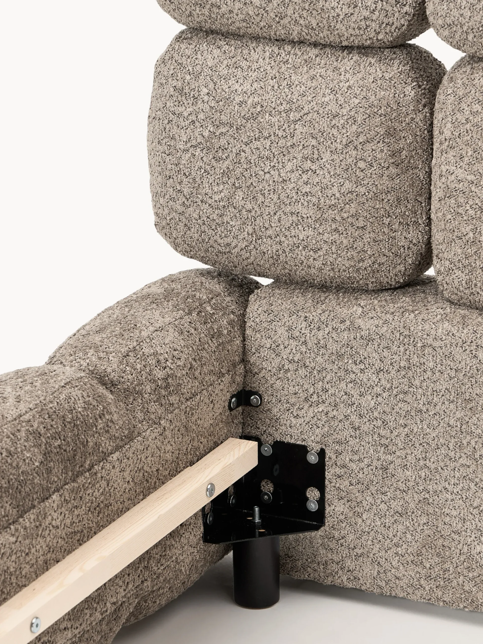 Letto imbottito in teddy bouclé Tayla