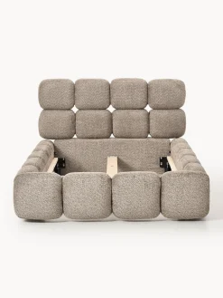 Letto imbottito in teddy bouclé Tayla