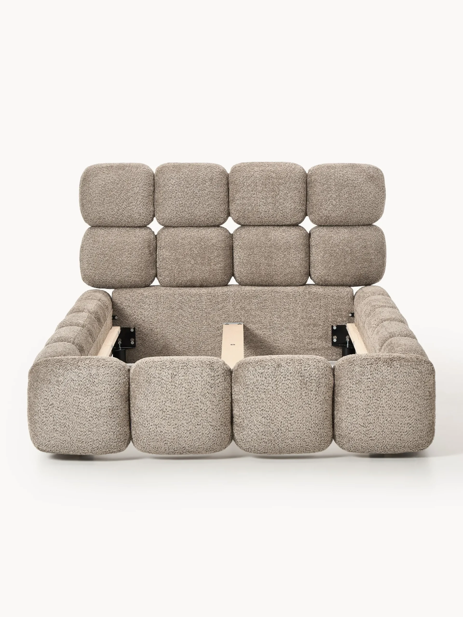 Letto imbottito in teddy bouclé Tayla