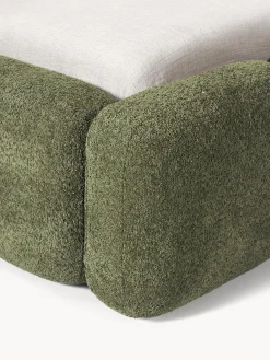 Letto imbottito in teddy-bouclé con spazio contenitore aggiuntivo Tayla
