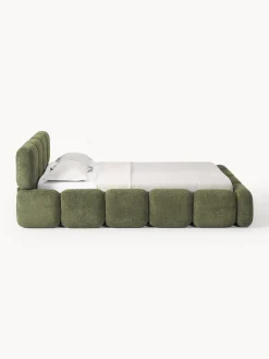 Letto imbottito in teddy-bouclé con spazio contenitore aggiuntivo Tayla