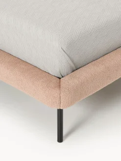 Letto imbottito in teddy bouclé Amelia