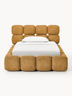 Letto imbottito in teddy bouclé con contenitore Tayla