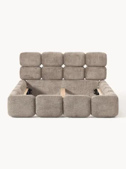 Letto imbottito in teddy-bouclé Tayla