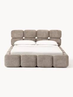Letto imbottito in teddy-bouclé Tayla