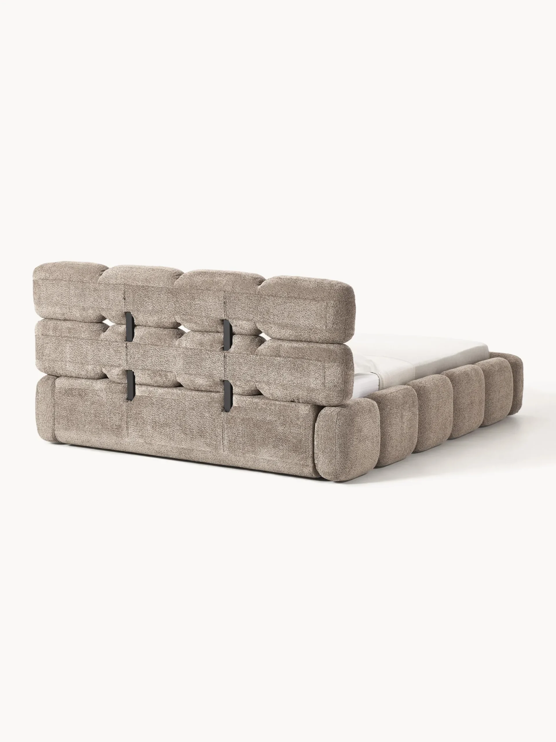 Letto imbottito in teddy-bouclé Tayla