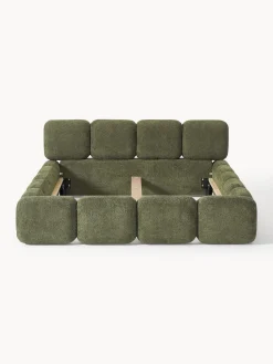 Letto imbottito in teddy-bouclé Tayla
